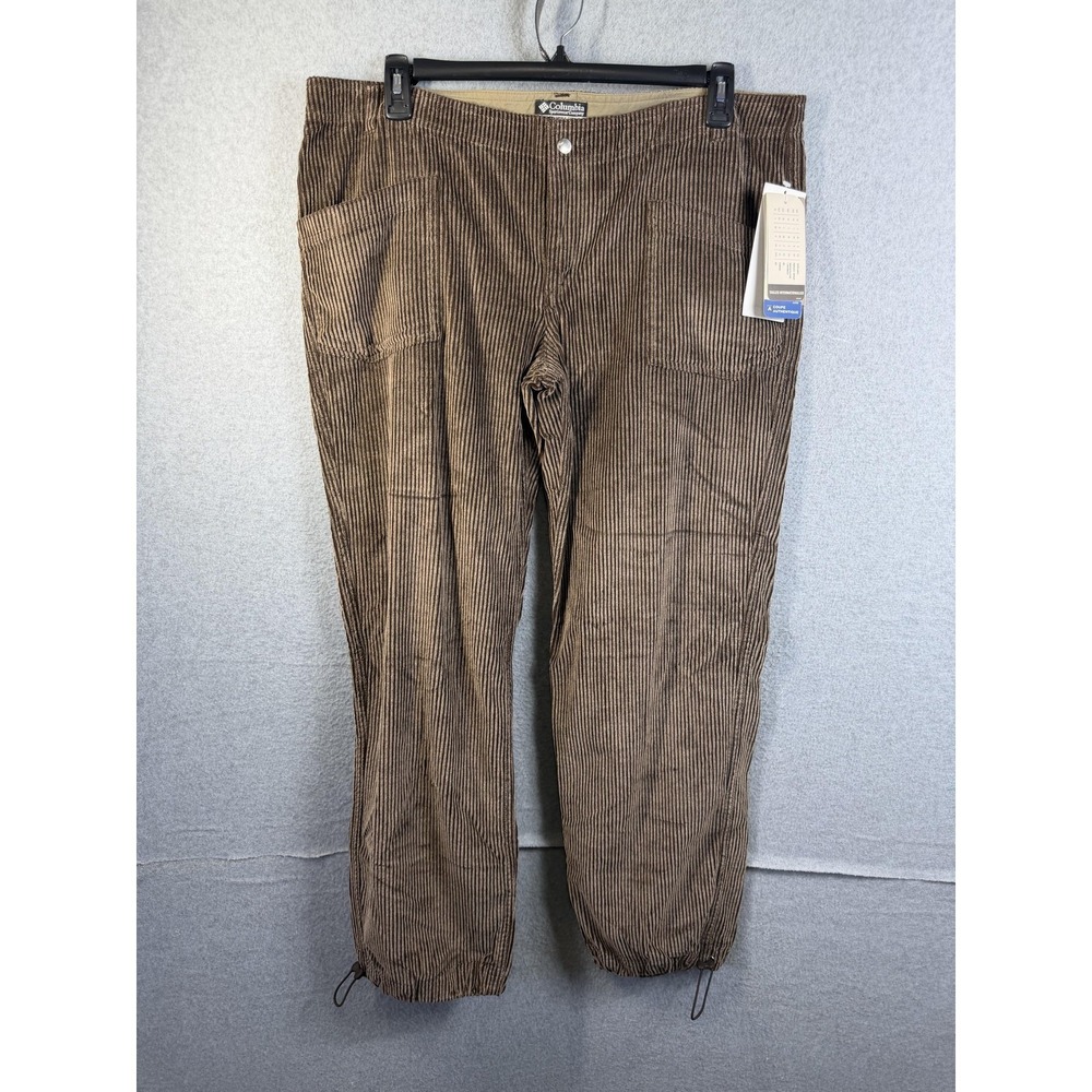 Columbia Pants Womens 16 Brown Corduroy Park City Jogger Drawstring Cuff Casual